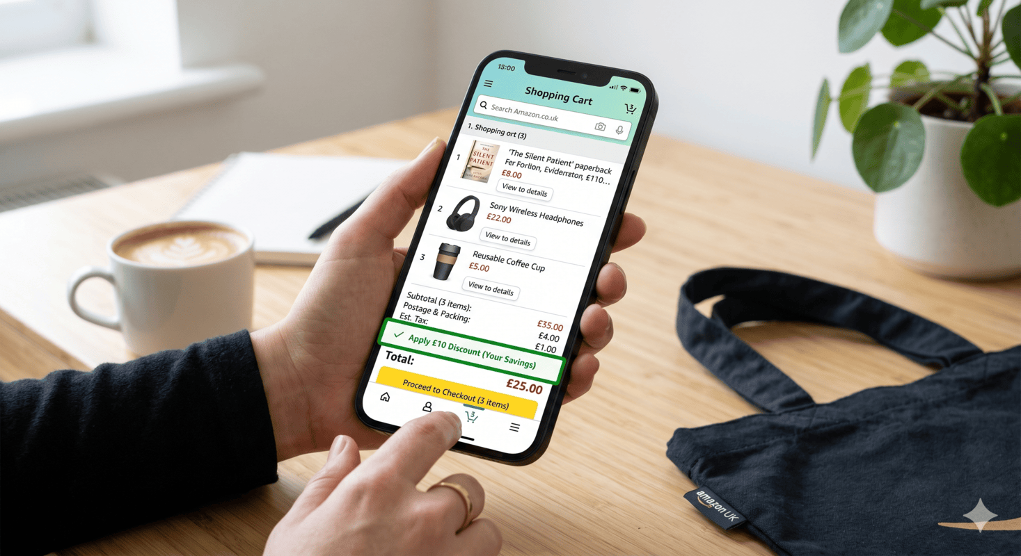 Amazon app first order £10 off